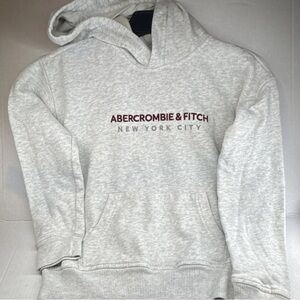 Abercrombie & Fitch  Light Gray Hoodie Sweatshirt - New York City Logo